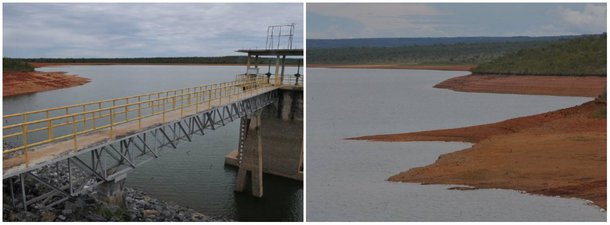 A Companhia de Saneamento Ambiental do DF (Caesb) prepara a implantação do rodízio de águas em vários regiões da capital de Brasilia, porque a  Agência Reguladora de Águas, Energia e Saneamento Básico do DF (Adasa) reduziu os limites da vazão de captação de água dos sistemas do Descoberto e de Santa Maria/Torto; nesta segunda-feira (20), o reservatório do Descoberto apresentou nível de abastecimento de 37,49% e o de Santa Maria 45%; foto: barragem de Santa Maria