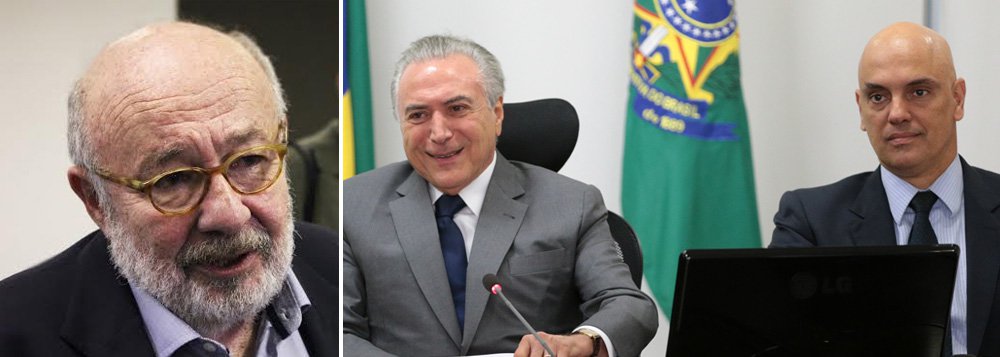 Jornalista Ricardo Kotscho afirmou nesta terça-feira, 7, que a indicação de Alexandre de Moraes para o Supremo Tribunal Federal mostra que Michel Temer mantém desprezo sistemático pela opinião pública; "Afinal, quem o colocou no Planalto não foram os eleitores, mas os caciques políticos a serviço da velha oligarquia econômica, que não querem largar o osso e agora têm medo de ir para a cadeia", afirma; para Kotscho, a sabatina de Alexandre de Moraes no Senado, será um "passeio no bosque, mero rito de passagem que deverá ser cumprido ainda este mês"; "Os incomodados que se explodam"