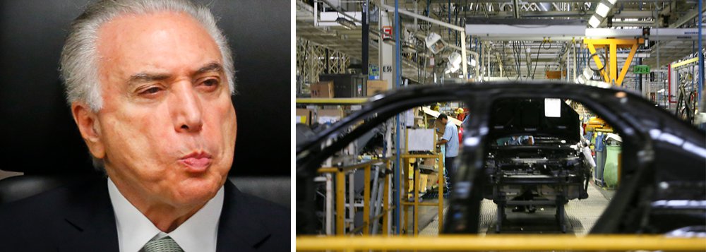Dados da Fundação Getulio Vargas (FGV) divulgados nesta sexta-feira, 24, mostram que Michel Temer e Henrique Meirelles não conseguem convencer o empresariado de que a economia brasileira deixará o fundo do poço; Índice da Confiança da Indústria (ICI) registrou perda de 1,2 ponto em fevereiro e foi a 87,8 pontos, após avançar 4,3 pontos no mês anterior; indústria brasileira terminou 2016 com queda de 6,6 por cento na produção, terceiro ano seguido de perdas, e o Índice de Gerentes de Compras (PMI, na sigla em inglês) aponta que o setor iniciou o ano com o pior desempenho em sete meses