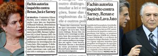 Os veículos de comunicação que promoveram o golpe parlamentar de 2016, responsável pela maior tragédia política, econômica e social da história do Brasil, decidiram esconder de seus leitores o inquérito aberto ontem no Supremo Tribunal Federal pelo ministro Luiz Fachin, em que políticos do PMDB são acusados de derrubar a presidente Dilma Rousseff com a finalidade de obstruir a Lava Jato; na Folha, a notícia mereceu apenas uma nota de rodapé; no Globo, uma nota discreta, com um parágrafo sobre a natureza da obstrução judicial (derrubar Dilma para estancar a sangria); no Estado de S. Paulo, o impeachment fraudulento foi chamado de "supostas manobras" legislativas