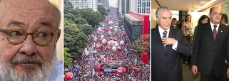 Jornalista Ricardo Kotscho criticou nesta quinta-feira, 16, a disparidade entre as realidades existentes no Brasil; no dia em que mais de um milhão de pessoas foram às ruas do país protestar contra a reforma da Previdência, o presidente do Tribunal Superior Eleitoral (TSE), Gilmar Mendes, recebia Michel Temer e aliados para um jantar de gala, em homenagem ao aniversariante José Serra (PSDB); "O poder de um lado, comemorando, e o povo do lado oposto, protestando, cada vez mais distantes um do outro. Em algum momento, estes dois mundos que habitam o mesmo país vão ter que se encontrar frente a frente"