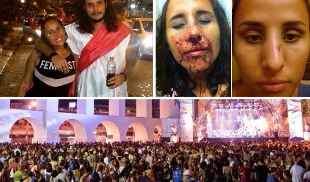 Bióloga Elisabeth Henschel, de 23 anos, foi agredida após ter sido assediada na Lapa, no Rio de Janeiro. Ela conta que foi a um bar tomar uma cerveja com o namorado, quando um homem passou por detrás dela e "apalpou sua bunda"; neste momento, o namorado não estava ao seu lado. Quando ela foi reclamar, o agressor desferiu um soco; "Quando vi que ele ia avançar no meu namorado, me meti na frente e tomei outro soco", disse; vítima prestou queixa na 5ª DP e agressor foi autuado 