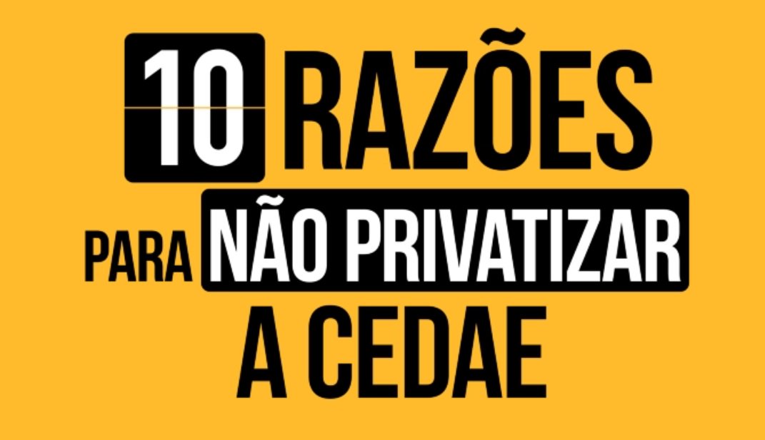 Contra o plano de privatização proposto pelo Estado do Rio de Janeiro, circula no WhatsApp e nas redes sociais um vídeo que além de divulgar uma petição pública cotra a venda da Companhia Estadual de Águas e Esgotos do Rio de Janeiro (Cedae), aponta 10 motivos pelos quais a privatização da água seria danosa à população e ao próprio Estado; com a privatização, a gestão de Luiz Fernando Pezão (PMDB) conseguiria crédito para contrair um empréstimo de R$ 3,5 bilhões; campanha cita exemplos de grandes cidades no mundo, como Barcelona, Atlanta e Buenos Aires, que privatizaram a água e acabaram voltando atrás, além de dizer que a companhia é rentável, cujo lucro foi de R$ 1 bilhão em dois anos