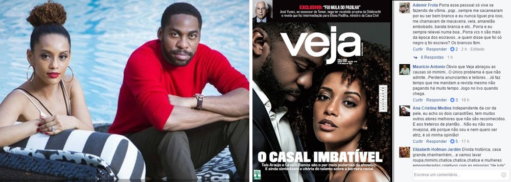 Os atores, conhecidos pela luta pela igualdade racial, não foram bem recebidos pelo público da revista: "Mimimi", "Esse pessoal só vive se fazendo de vítima", "Pauta de esquerda", "Coitadismo", "Mania de procurar racismo em tudo"