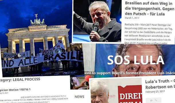 Cidadãos brasileiros residentes em Berlim organizam-se pela defesa do ex-presidente Lula contra a caçada judicial que o ex-presidente vem sendo vítima; grupo lançou um manifesto e um site – SOS Lula –, em que expõe as motivações para a iniciativa, lista notícias e artigos publicados pela imprensa internacional sobre o tema, além de angariar apoios; 