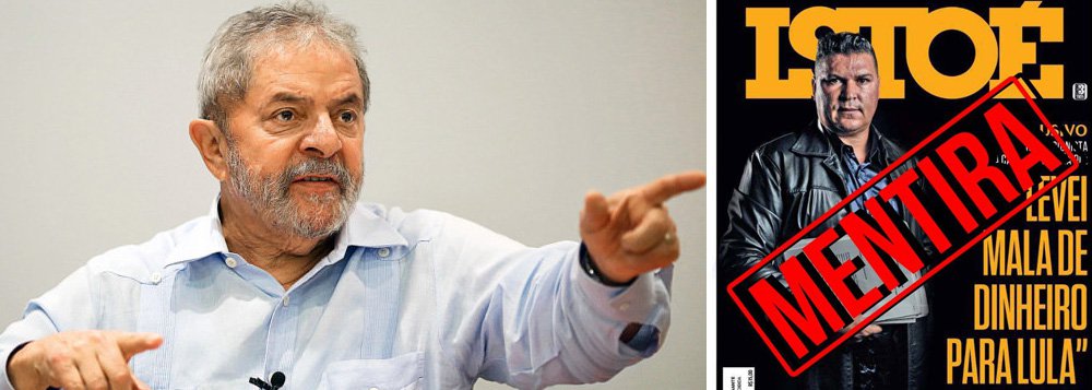Defesa do ex-presidente propôs ação de reparação por danos morais contra a Editora Três, Sérgio Pardellas, Germano Oliveira e Davincci Lourenço de Almeida em decorrência da reportagem "Levei mala de dinheiro para Lula"; segundo os advogados, trata-se de um "texto mentiroso e sensacionalista", além de "infame e leviana acusação sobre uma 'mala de dinheiro' recebida por Lula em troca de suposta ajuda para a construtora Camargo Corrêa"