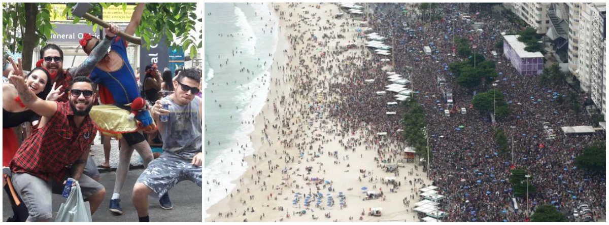 Tradicionalmente, o samba é ritmo predominante do carnaval de norte a sul do País; alheio à tradição, o Bloco da Favorita reuniu cerca de 80 mil pessoas, entre anônimos e famosos, e ocupou as pistas da Avenida Atlântica em Copacabana, na zona sul da cidade, ao ritmo do funk, para fazer a alegria dos foliões
 