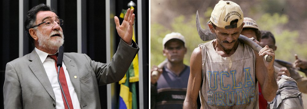 "O Ministério do Trabalho teve o descaramento de editar uma Portaria que, praticamente, libera o trabalho escravo no Brasil", criticou o deputado federal Patrus Ananias (PT-MG), sobre a recente Portaria 1.129, do Ministério do Trabalho; "Se o governo e seus aliados se mantiverem nesse rumo e nesse ritmo de retrocessos em relação aos direitos sociais, brevemente teremos aqui na Câmara um projeto de lei para revogar a Lei Áurea, de 13 de maio de 1888, que aboliu a escravidão", ironizou