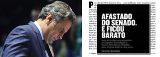 Reportagem deste fim de semana da revista Época destaca que a situação do senador Aécio Neves (PSDB) ainda é confortável depois da gravidade dos crimes por ele cometidos e revelados pelo empresário Joesley Batista, dono da JBS, em acordo de delação premiada; "A operação da semana passada arrasa a carreira de Aécio Neves. A Lava Jato mostrou que o ex-candidato à Presidência pelo PSDB, que tinha a imagem de derrotado por um PT turbinado pelo caixa dois da Odebrecht e outros, é um suspeito de crimes graves, que usava sua posição para atrapalhar investigações capazes de revelar seus crimes. O político de futuro está proibido de ir ao Senado. Por pouco não está preso", diz o texto
