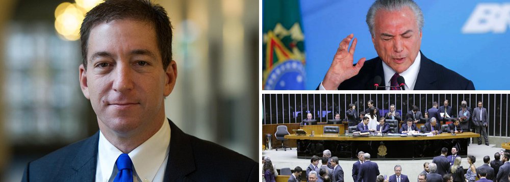 "O aspecto mais marcante dos últimos dois dramáticos anos na política é que o áudio de Jucá – outro dos aliados mais próximos de Temer – no qual ele descreve claramente os reais motivos e objetivos do afastamento de Dilma, foi revelado em meio à crise do impeachment. Remover Dilma, disse Jucá pensando que falava em segredo, permitiria um 'pacto nacional' – endossado pelo STF, a mídia corporativa e os militares – através do qual a investigação seria liquidada, e o país poderia seguir em frente", escreve o jornalista Glen Greenwald, editor do The Intercept Brasil