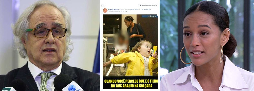 Depois do episódio William Waack, agora foi a vez de Laerte Rimoli, presidente da Empresa Brasileira de Comunicação (EBC), decidir atacar e fazer piada com a atriz Taís Araújo, que disse ser vítima de racismo; nas redes, Taís afirmou que muitos mudam de calçadas quando veem negros e que isso poderá acontecer também com seus filhos no futuro, uma vez que o racismo está institucionalizado no Brasil; Rimoli foi ao facebook e postou diversos memes, que ironizam a atriz; ontem, ela também foi atacada pelo secretário de Educação do Rio de Janeiro, Cesar Benjamin; racismo na Globo levou ao afastamento de William Waack e resta saber o que o governo brasileiro pretende fazer com Rimoli; depois de repercussão negativa, Rimoli pediu desculpas
