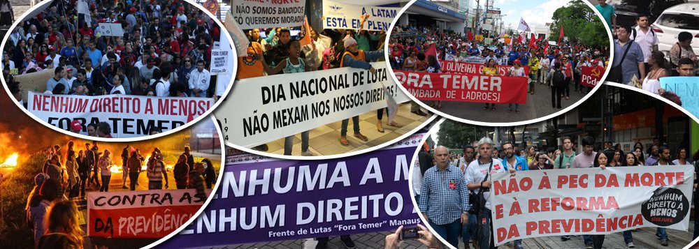 "As mobilizações que tivemos em março, assim como a greve geral do dia 28 de abril foram importantes para despertar a consciência social para o que o país está vivendo, mas não serão suficientes para barrar essas reformas", diz a líder do PT no Senado, Gleisi Hoffmann, sobre o desmonte da CLT, que tramita no Senado, e a reforma da Previdência que vai ao Plenário da Câmara; "Precisamos de mobilização e luta permanente, assim como falou o professor Antonio Cândido, para não cairmos no inferno. Venceremos esses retrocessos, bem como esse governo entreguista, nas ruas, ao lado dos movimentos sociais, sindical e populares. Esse é o caminho que temos!", afirma Gleisi