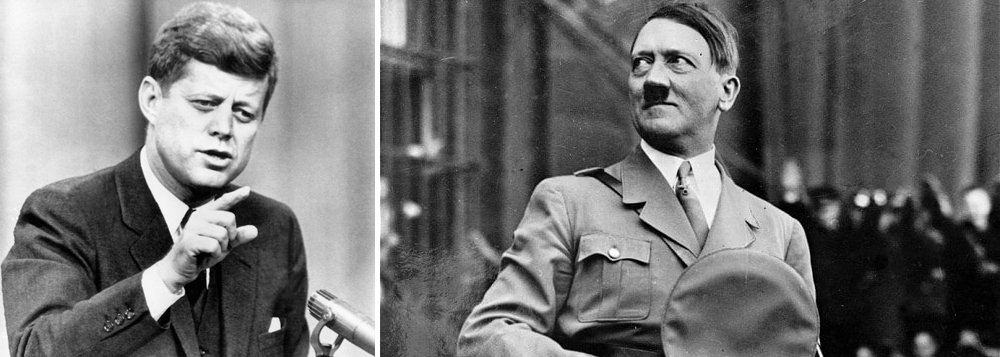 À medida que o centenário do nascimento do presidente John F. Kennedy se aproxima, seu diário pessoal de 61 páginas a partir de 1945 está prestes a atingir o bloco de leilões; uma passagem revela que Kennedy acreditou que Adolf Hitler poderia ter sobrevivido à Segunda Guerra Mundial