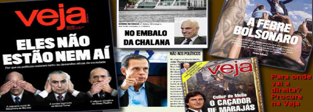 Jornalista Fernando Brito, editor do Tijolaço, diz que 'a leitura da Veja, esta semana, em canhoneio pesado contra o Governo Temer, dá sinais de que a direita, tal como aconteceu sob o governo ilegítimo de José Sarney, tão dominado quanto este pela politicalha e tão enfiado na crise como o atual está – começa a procurar sua nova cara, sempre contra o velho 'perigo vermelho'. Não só a Veja, aliás"; "Como os urubus, Veja vê de longe a carniça"
