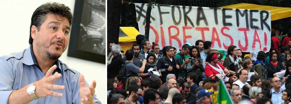 Presidente do sindicato dos metalúrgicos do ABC paulista, Rafael Marques, defendeu eleições diretas como saída para a atual crise política que tem no centro Michel Temer envolvido em esquemas de corrupção; dirigente, que encerra o mandato no sindicato em julho, criticou as reformas que tramitam no Congresso Nacional, especialmente a trabalhista; "Mesmo antes da mais recente crise, o presidente não tinha legitimidade, porque essas reformas não foram referendadas pelas urnas. Só um governo que não foi eleito imporia esse ritmo de tramitação no Congresso", declarou Rafael à Folha de São Paulo