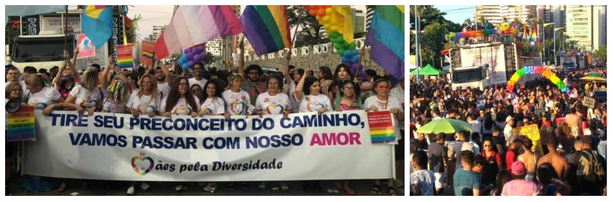 Milhares de pessoas participaram nesse domingo (24), da XIX Parada Pela Diversidade Sexual do Ceará, que teve como tema  “O Genocídio continua! A luta é todo dia, por Dandara, Marielle e por todas!”, com o objetivo de denunciar o extermínio da população LGBT. O movimento "Mães pela Diversidade" abriu a parada destacando a importância do apoio das famílias 
