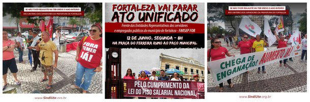 A Frente de Entidades Representativas dos Empregados e Servidores Públicos do Município de Fortaleza (FARSEP-FOR) está realizando, durante o dia de hoje, um ato unificado das várias entidades que representam à categoria, em protesto contra o anúncio da Prefeitura de Fortaleza de que não haverá reajuste salarial este ano. A categoria está se concentrando na Praça do Ferreira e a proposta é seguir em caminhada para a sede do Poder Executivo