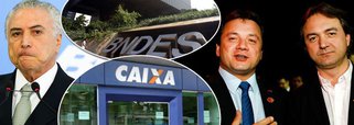 Carimbado de corrupto pela Polícia Federal e denunciado por corrupção passiva, Michel Temer está utilizando todos os recursos do Estado contra os irmãos Batista, da JBS, que expuseram ao País o modus operandi do peemedebista; depois de o BNDES pedir assembleia de acionistas para discutir o afastamento de Joesley e Wesley Batista da JBS, a Caixa Econômica Federal deve se unir ao banco de fomento para atuar a favor da saída da família Batista da gestão da companhia; governo apega-se a uma cláusula que permite que BNDES e minoritários possam destituir os controladores atuais para garantir a saúde e a integridade das empresas e, principalmente, a garantia do valor investido pelo banco público; BNDESPar é dono de 21,3% do capital votante da JBS, enquanto a Caixa tem fatia de 4,5%