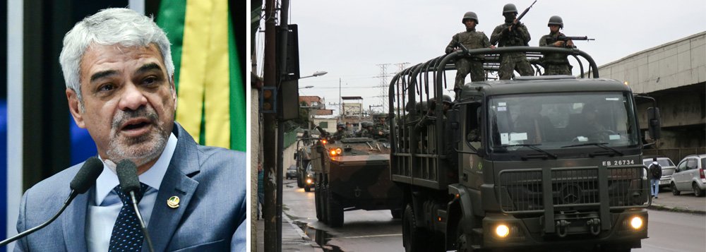 Para o líder da oposição no Senado, Humberto Costa (PT-PE) , o governo Michel Temer abandonou a área da segurança nacional com o contingenciamento de 44% dos recursos imposto às Forças Armadas; "Segundo o comando da corporação, os recursos disponíveis só serão suficientes para cobrir os gastos até este mês. Depois disso, veremos um verdadeiro caos e desmonte no Exército, Marinha e Aeronáutica", denunciou o líder da oposição no Senado, Humberto Costa (PT-PE); "Com esse corte de quase 50% que Temer deu nas corporações, teremos menos de 5% das nossas fronteiras protegidas pelos militares", completou
