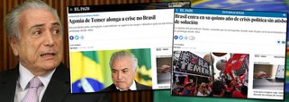 Sob Michel Temer, o Brasil não se cansa de dar vexames em escala planetária; em reportagem publicada nesta segunda-feira, tanto na versão global como na brasileira, o El País, mais respeitado jornal espanhol, questiona: "um presidente pode sobreviver com uma rejeição de 80% dos eleitores, uma denúncia do procurador-geral por receber subornos e um programa de reformas impopulares?"; o El País também lembra a todos os seus leitores, no Brasil e no mundo, que Temer chegou ao poder por meio de um golpe; ou seja: além de tudo, é ilegítimo