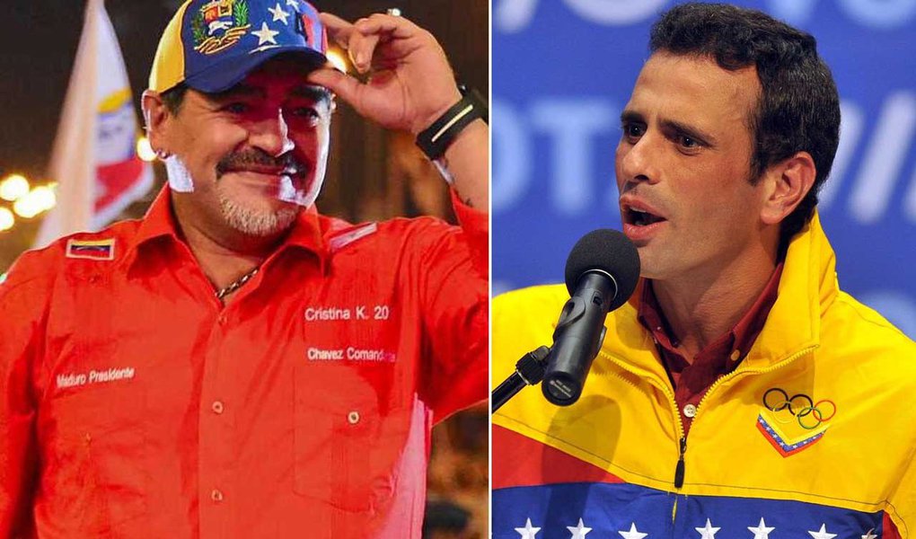 O principal líder opositor ao governo Maduro na Venezuela, derrotado nas últimas eleições, provocou o ex-jogador de futebol argentino por ele ter manifestado apoio ao presidente venezuelano; "Comigo você não se vitima. A diferença entre nós é que eu nunca me vendi", escreveu o argentino