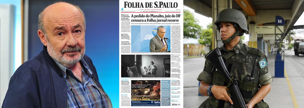 "Censura nos jornais, algo que não era registrado desde a ditadura militar, tropas nas ruas para garantir a segurança pública, o que falta ainda para voltarmos a 1964? Entre a realidade e a fantasia, no atropelo dos fatos que são negados, imagens do passado voltam a ameaçar o futuro da nossa democracia", afirma o jornalista Ricardo Kostcho sobre o Brasil pós-golpe 