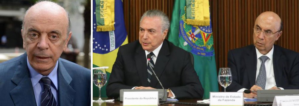 Senador José Serra (PSDB-SP), um dos principais articuladores do golpe parlamentar que arruinou a economia e a imagem do País no exterior, atacou a política econômica do governo de Michel Temer; em sua página no Facebook, Serra pede uma reformulação "significativa" da política econômica. "Não há saída fácil para o nó econômico e político em que nos embrenhamos, mas não tenho dúvidas de que ele passa por uma reformulação significativa da atual política econômica", afirmou pela rede social; "Parece faltar na Fazenda maior conhecimento de política fiscal", alfinetou
