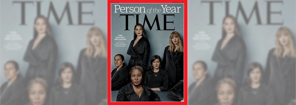 A revista Time nomeou o movimento social focado em aumentar a conscientização sobre assédio e abuso sexual, que ficou conhecido pela hashtag #MeToo (Eu também, em inglês), como a “pessoa” mais influente de 2017; “Essa é a mudança social mais rápida que nós vimos em décadas, e começou com atos de coragem individuais de centenas de mulheres", disse o editor-chefe da revista, Edward Felsenthal, durante entrevista ao programa Today da rede de TV NBC
