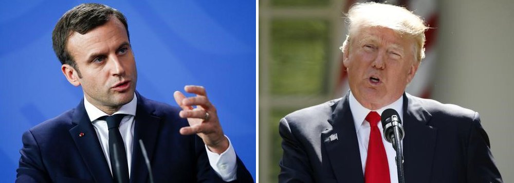 Presidente da França, Emmanuel Macron, disse ao presidente dos Estados Unidos, Donald Trump, que o acordo climático de Paris não pode ser renegociado e que, embora a França continue a trabalhar com Washington, não mais discutiria assuntos climáticos com os EUA, disse uma fonte francesa; "O presidente falou com o presidente Trump em um telefonema de cinco minutos", afirmou uma fonte próxima a Macron