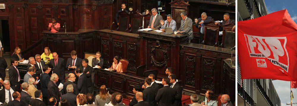 Federação Única dos Petroleiros (FUP) criticou a aprovação da privatização da Cedae pelos deputados estaduais do Rio; para a FUP, além de colocar em risco o acesso à água potável como direito humano, essa medida absurda reforça a agenda golpista imposta pelo governo Temer, que tem por eixo a redução do Estado e a entrega do patrimônio público; "As primeiras vítimas da privatização da Cedae serão as populações pobres que moram em comunidades e que têm direito à tarifa social. Estudos comprovam que a entrega da companhia ao mercado irá aumentar em pelo menos 70% as tarifas de distribuição da água potável"