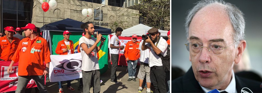 Federação Única dos Petroleiros (FUP) ingressou nesta quarta-feira, 25, com Ação Civil Pública no TRF2 cobrando a suspensão das 2ª e 3ª rodadas de licitações de campos do pré-sal, que a Agência Nacional do Petróleo (ANP) realizará na sexta-feira, 27; petroleiros questionam a legitimidade dos leilões, que, além de atentarem contra a soberania nacional, causam prejuízos notórios ao Estado brasileiro, principalmente, em função dos preços vis com que estão sendo ofertadas áreas exploratórias extremamente estratégicas e de altíssima viabilidade econômica; segundo estudo da FUP, pelos oito grandes blocos do pré-sal, que contêm cerca de 12 bilhões de barris de petróleo, multinacionais como Shell, Total, CNOOC e Repsol pagarão apenas R$ 0,01 por litro de petróleo de alta qualidade 