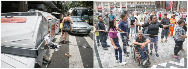 Uma operação conjunta entre as polícias Civil e Militar e a Guarda Municipal apreendeu vários produtos de camelôs no centro de Porto Alegre; a ação gerou revolta entre os camelôs; dezenas de vendedores ambulantes protestaram bloqueando, por alguns minutos, a Av. Salgado Filho com contêineres de lixo orgânico; a Tropa de Choque da Brigada Militar foi acionada para conter os manifestantes
 
 