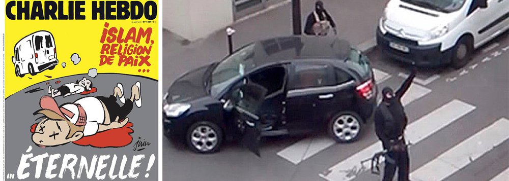 Semanário satírico francês Charlie Hebdo publicou nesta quarta-feira (23) uma controvertida capa sobre o Islã, dias depois dos atentados extremistas na Espanha; na charge se vê um van se afastar atropelando pessoas, que estão caídas ao chão. Em vermelho, está escrita a frase: "Islã, religião da paz... eterna!"; Charlie Hebdo - que perdeu em 2015 vários de seus jornalistas e chargistas quando 12 pessoas foram assassinadas na sede da publicação 