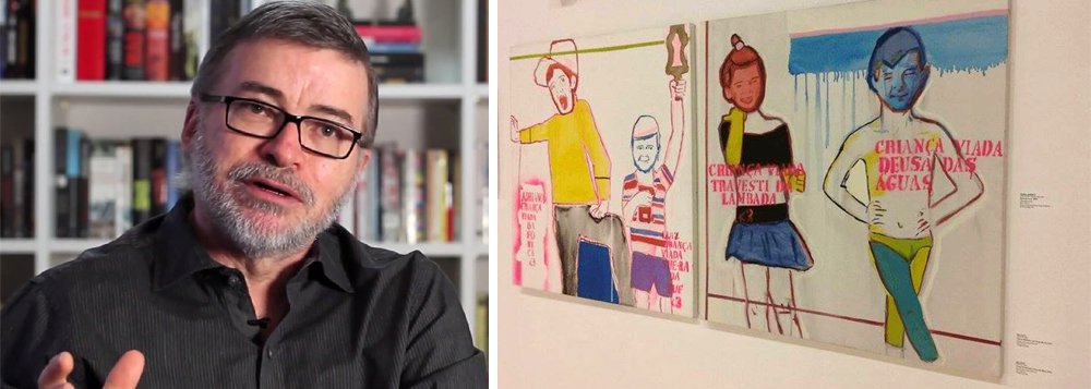 "O cancelamento da exposição 'Queermuseu', em Porto Alegre, passará à história como mais um episódio a confirmar o atual cenário de obscurantismo no país. O Santander, que dizia apoiar a diversidade, dobrou-se à intolerância. O marketing pretensamente arejado não resistiu à tática do grito", diz o escritor Lira Neto; "chegamos a um tempo em que obras de arte são obrigadas a vestir burca"