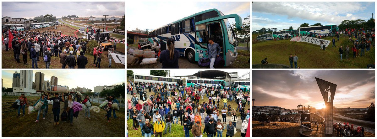 A proibição de manifestações populares pela juíza Diele Zydak parece ter apenas elevado o ânimo e o número de caravanas que chegam à capital do Paraná nesta nesta terça 9; pela manhã, foi aberto o grande acampamento organizado pelo MST, que também se manifesta em memória do sem-terra Antônio Tavares Pereira, morto pela Polícia Militar há 17 anos; a chamada 'Jornada de Lutas pela Democracia', que pede "Um Brasil Justo para Todos e para Lula", ficará na cidade durante o depoimento do ex-presidente ao juiz Sergio Moro, marcado para as 14h desta quarta-feira 10; Moro pediu em vídeo para que apoiadores da Lava Jato não se manifestem; diversas lideranças políticas, como Dilma Rousseff, estarão na cidade