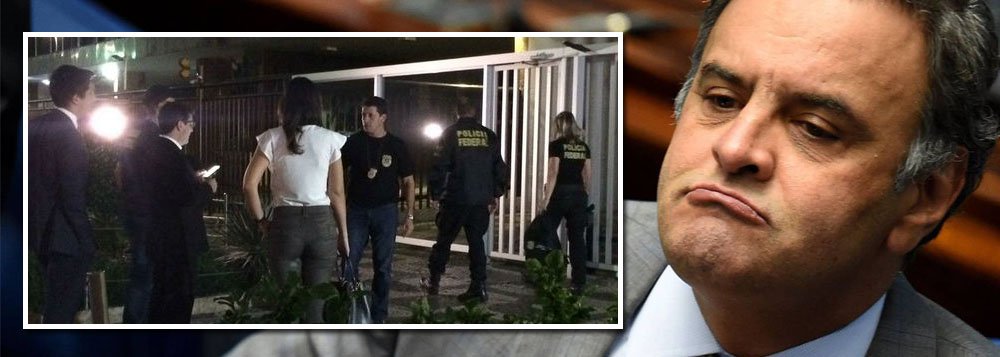 Agentes da Polícia Federal e do Ministério Público Federal realizam operação da força-tarefa da Lava Jato desde o início da manhã desta quinta-feira (18), no Rio de Janeiro. Segundo a Políca Federal, estão sendo cumpridos mandados de busca a apreensão em pelo menos três alvos: o senador Aécio Neves; a irmã dele, Andrea Neves; e Altair Alves, suspeito de ser “laranja”; Aécio foi responsável pelo golpe de 2016, que arruinou a economia e a imagem do Brasil; além de ter pedido e recebido propina de R$ 2 milhões, ele afirmou que o entregador da mala deveria ser alguém que eles pudessem matar antes que se tornasse delator