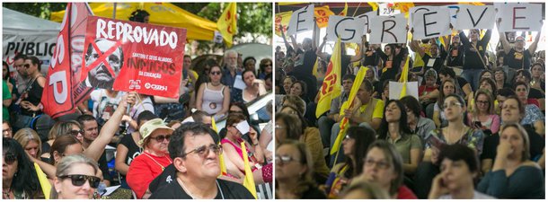 O dia dos professores é mais um dia de comemorar a escola pública, a luta diária e a capacidade de resistência para os docentes da rede estadual do Rio Grande do Sul. A categoria está em greve desde 5 de setembro para reivindicar o pagamento em dia de seus salários. Desde 2015, o governo de José Ivo Sartori (PMDB) remunera os professores em parcelas