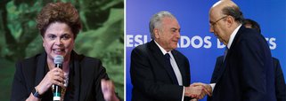 Presidente legítima Dilma Rousseff criticou a mudança da meta fiscal deste ano pelo governo de Michel Temer, de um déficit de R$ 139 bilhões para um rombo de R$ 159 bilhões; em nota, Dilma disse que a meta deve ser ampliada para R$ 170 bilhões no Congresso; "O que já era mentira, virou escândalo. O que era abuso, virou catástrofe. O que era esperteza, virou caos nas contas públicas. O resultado será a paralisia da máquina federal e a depressão da atividade produtiva. Ou seja: mais estagnação econômica e menos serviço público para quem precisa", disse Dilma