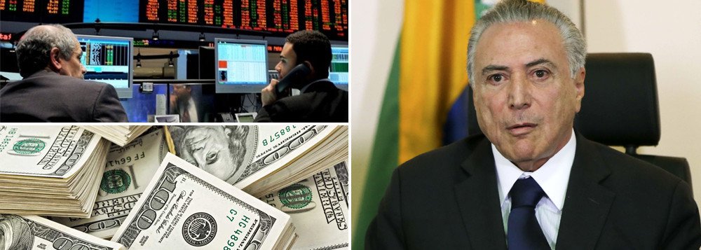 Michel Temer passou a ser um estorvo também para o mercado financeiro; Ibovespa acelerou suas perdas após Michel Temer anunciar em depoimento público que não irá renunciar ao cargo de presidente da República; Temer iniciou o discurso às 16h11 e encerrou às 16h16 (horário de Brasília); nesse meio tempo, o Ibovespa mergulhou de 62.288 pontos para 61.600 pontos, acelerando as perdas após ele declarar o compromisso com o Brasil e negar as acusações feitas a ele; "Não renunciarei", enfatizou