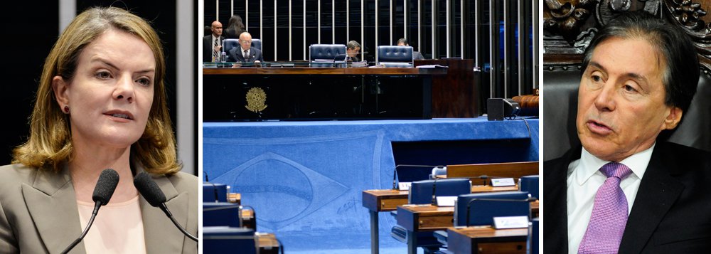 Em discurso na tribuna do Senado nesta quarta-feira 17, a líder do PT, Gleisi Hoffmann (PR), destacou que só entram hoje na Casa senadores, funcionários e servidores dos gabinetes, e que até para audiências previamente agendadas, as pessoas estão sendo impedidas de entrar; "Isso parece coisa pré-68. Eu quero saber em nome de quê isso. Porque se é tão bom para o Brasil o que nós estamos fazendo aqui, a reforma da Previdência, a reforma trabalhista, se é essencial para o desenvolvimento desse País, por que é que fecha o Senado da República para a presença do povo brasileiro? Medo?", indagou, com ironia; segundo ela, estamos vivendo "tempos muito sombrios"; assista
 