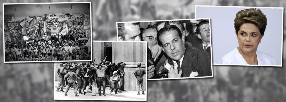 O sociólogo Emir Sader lembra em artigo neste 1º de abril dos fatores que levaram ao golpe militar de 1964 no Brasil; "Como todo golpe contra a democracia, rapidamente o regime militar mostrou sua face repressiva em relação a tudo o que representasse alguma expressão democrática na sociedade brasileira", escreve, destacando que "o Brasil pagou um preço muito alto por aquela ruptura da democracia, tornando-se o país mais desigual do continente mais desigual do mundo"; "Como confirmação da afirmação de Dilma Rousseff de que a democracia é o lado correto da história, o golpe e a ditadura que nasceu dela representou o lado errado", afirma Emir Sader; para ele, "a história não se repete da mesma forma, contanto que saibamos refletir sobre ela e tirar experiências para o presente e o futuro"