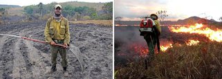 Em turnos de 12 horas, brigadistas e bombeiros se revezam no combate ao fogo no Parque Nacional da Chapada dos Veadeiros e arreadores. Em situações mais críticas, o trabalho de alguns chegou a durar até 24 horas. Munidos de abafadores e bombas de água nas costas, eles estão na linha de frente de combate ao incêndio que já superou a queimada de 2010 e é o maior já registrado na história do parque