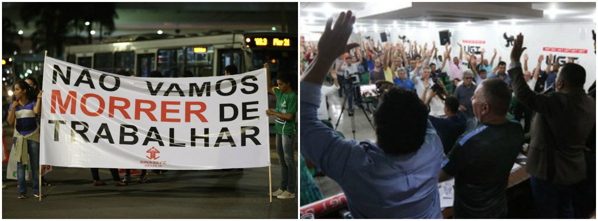 Trabalhadores no setor de transportes no estado de São Paulo, ligados a diversas centrais sindicais, aprovaram nesta segunda-feira 11, em plenária, paralisação na terça-feira da semana que vem (19) caso o governo de fato ponha em votação a proposta de "reforma" da Previdência; "Se colocar para votar esse massacre à classe trabalhadora, São Paulo vai parar. Precisamos ter unidade na luta", afirmou o presidente do Sindicato dos Motoristas e Trabalhadores em Transporte Rodoviário Urbano, Valdevan Noventa