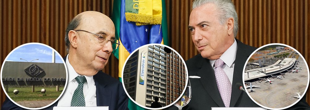 "Quarenta e quatro bilhões. Isso é quanto vale o Brasil para esse governo ilegítimo", critica o deputado José Guimarães (PT-CE), sobre o pacote de privatizações anunciado por Michel Temer, que inclui Eletrobras e até a Casa da Moeda, segundo o parlamentar "em nome de equilibrar as contas públicas"; "A cada dia fica mais claro que não foi por acaso que se perpetrou um golpe de Estado contra uma presidente honesta e legitimamente eleita nesse país. O que estava em jogo naquele momento, e continua em disputa agora, era a soberania do país. É claro que o 'deus mercado' não poderia permitir que um país periférico no capitalismo continuasse a deter o controle absoluto de suas reservas naturais – como água e petróleo – e, com isso, fazer frente a interesses privados poderosos", diz ele