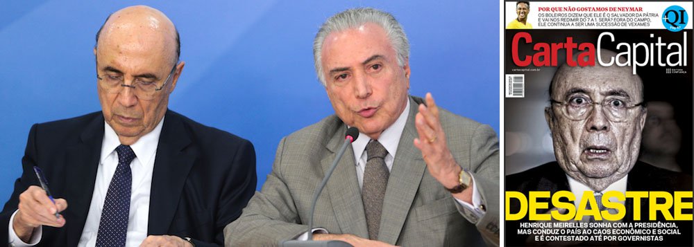 Em situações normais, Henrique Meirelles já teria sido demitido; produziu a maior depressão econômica da história do Brasil, com desemprego recorde, caos nas contas públicas e risco de paralisia de serviços essenciais do Estado; ainda assim, ele é tratado como presidenciável, porque o Brasil foi sequestrado pelo setor financeiro, com o golpe de 2016
