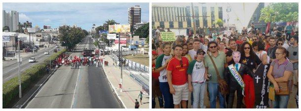 O Sindicato dos Trabalhadores da Educação de Alagoas (Sinteal) fechou as três vias da Avenida Fernandes Lima, no sentido Farol-Centro, como forma de lutar contra as Reformas da Previdência e Trabalhista propostas pelo Governo Temer; adesão à Greve Geral também foi registrada em Arapiraca - segunda maior cidade de Alagoas; representantes de diversas entidades e integrantes da sociedade civil se reuniram para uma concentração e caminhada pelas ruas do Centro