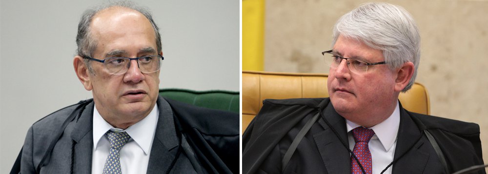 Caos institucional brasileiro atinge novo patamar nesta quarta-feira 22; um dia depois de o ministro Gilmar Mendes, do Supremo Tribunal Federal, acusar o procurador-geral Rodrigo Janot, de vazar documentos da Lava Jato e pedir a anulação das delações, veio a resposta; Janot disse que Gilmar sofre de "disenteria verbal" e "decrepitude moral"; o procurador também o acusou de "fazer política em banquetes palacianos"; Janot foi apoiado pela força-tarefa da Lava Jato e o procurador Deltan Dallgnol disse que não faz sentido propor a anulação da delação da Odebrecht; pedidos de inquérito da lista de Janot já estão nas mãos do ministro Edson Fachin, relator da Lava Jato no Supremo Tribunal Federal