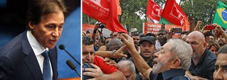 Embota tenha apoiado o golpe parlamentar de 2016, o presidente do Senado, Eunício Oliveira (PMDB-CE), disse que caso o PMDB não lance candidato próprio à Presidência da República em 2018 apoiará uma eventual candidatura do ex-presidente Lula; "Se não houver um entendimento nacional, se não houver uma aliança local que me obrigue diferente, eu sou eleitor do Lula", afirmou Eunício