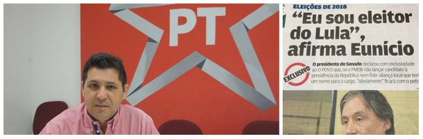 Em resposta à declaração do senador Eunício Oliveira de que seria eleitor de Lula em 2018, o presidente do PT Ceará, Fco. de Assis Diniz,  afirmou que a condição do PT para conversar sobre as alianças para 2018 tem como premissa derrotar e reverter o golpe. "Para mim, é condição reverter todas as medidas tomadas pelo governo golpista contra os trabalhadores. Quem quiser conversar e fazer aliança conosco, tem que ter isso claro". De Assis deve se reunir com o presidente Lula, neste final de semana, em São Paulo. Na conversa, o petista deve fazer um relato da situação política no Estado