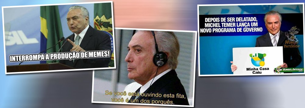 O Departamento de Produção e Divulgação de Imagem do Palácio do Planalto está notificando páginas de humor do Facebook por usarem fotos dos canais oficiais de divulgação do governo para a produção de memes; segundo o governo, os sites e páginas precisam colocar o crédito das imagens; o objetivo é evitar que Temer seja associado a conteúdos humorísticos ou depreciativos